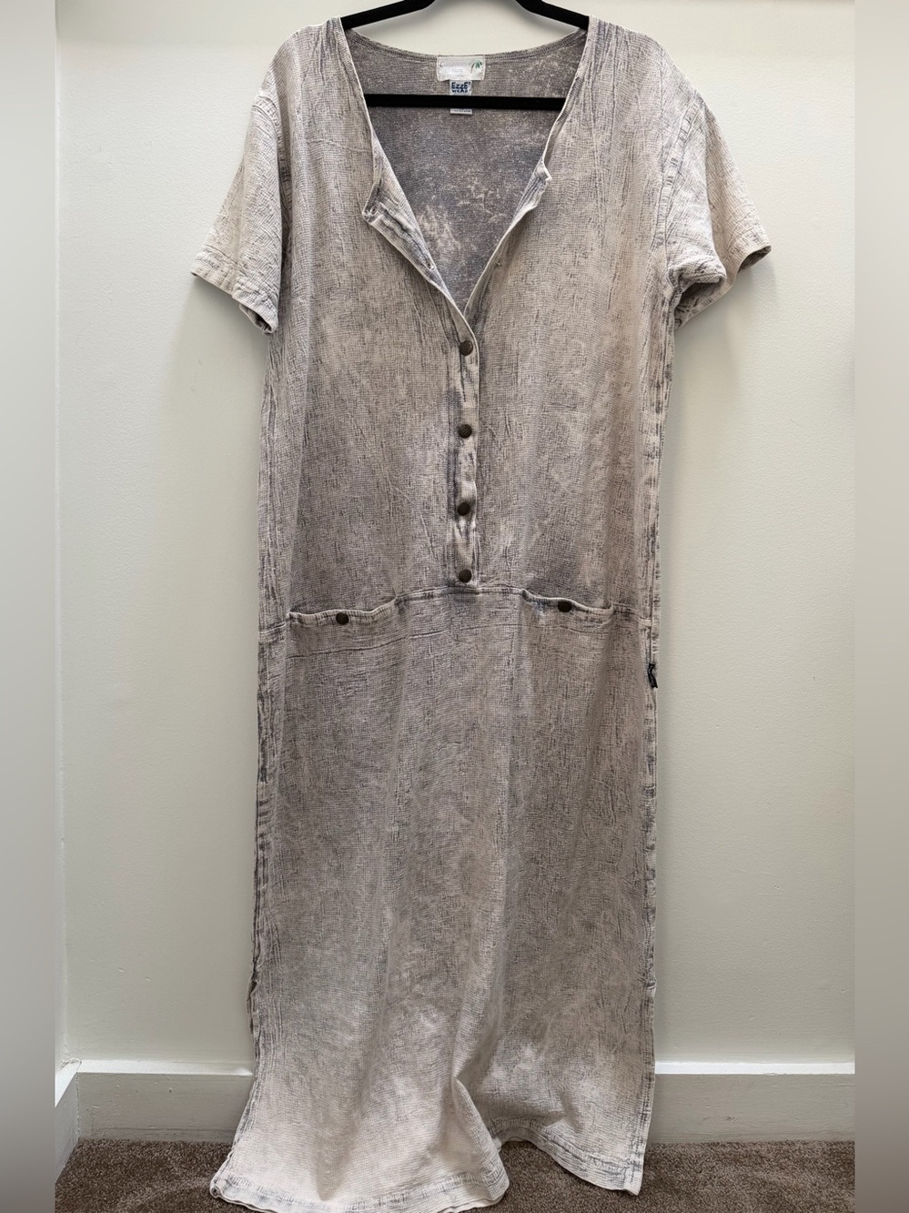 Vintage EZZE WEAR  over dyed Button-Front Maxi Dress